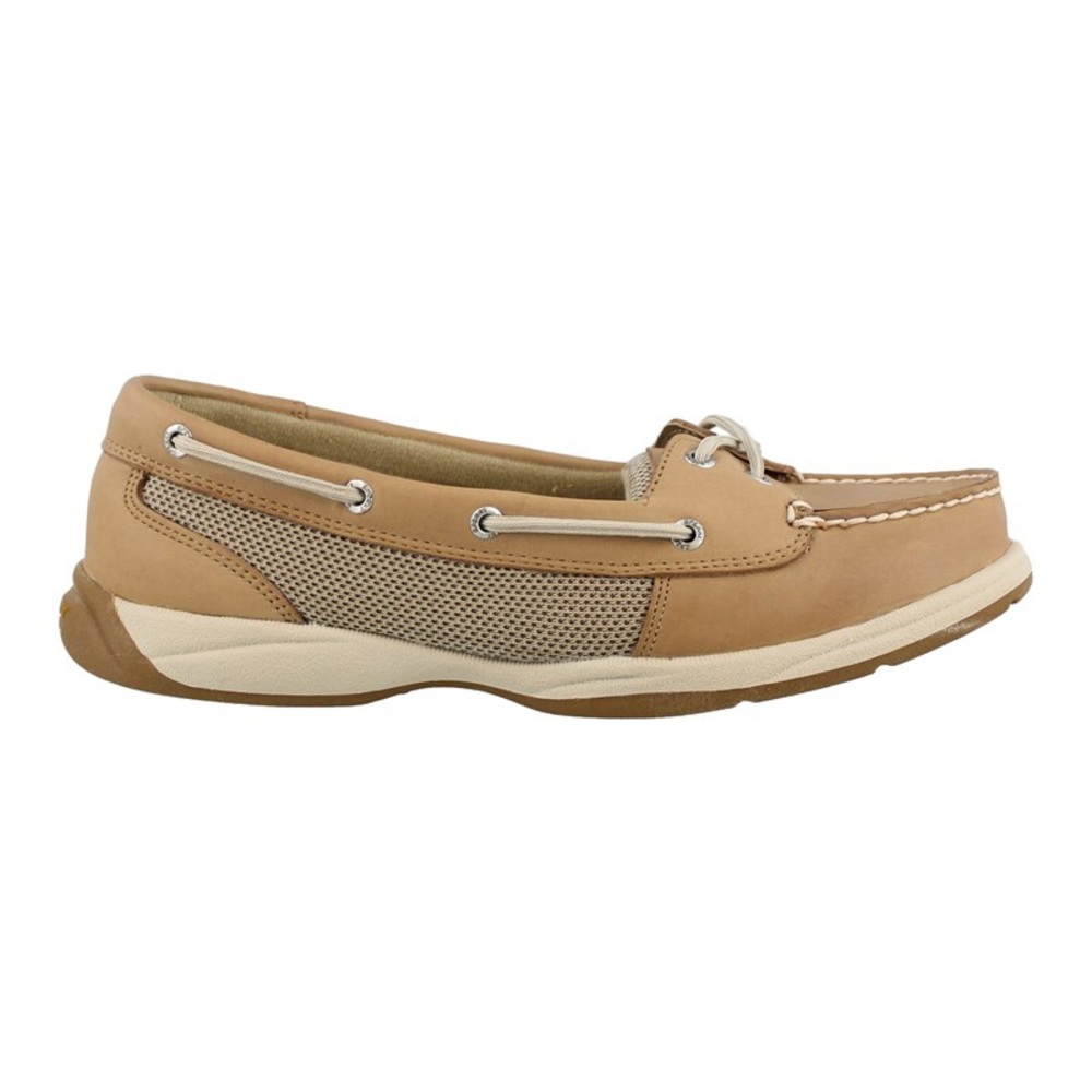 Sperry Laguna Tan Linen Boat Shoes Slip On